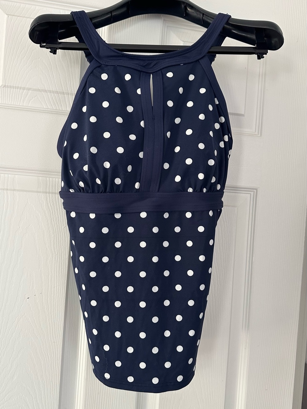 Lands End polkadot tankini top adorable white polkadot pattern
